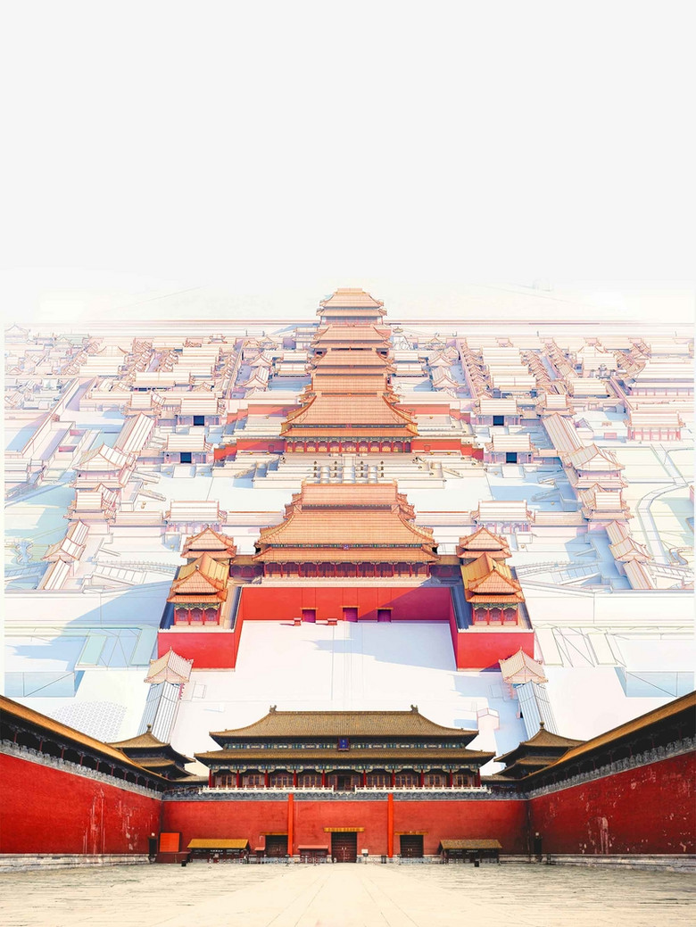 北京故宫旅行海报背景模板